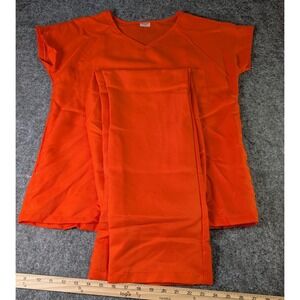 Spirit Halloween Adult S/M "Inmate State Prison" Costume Shirt & Pants Set  NWOT